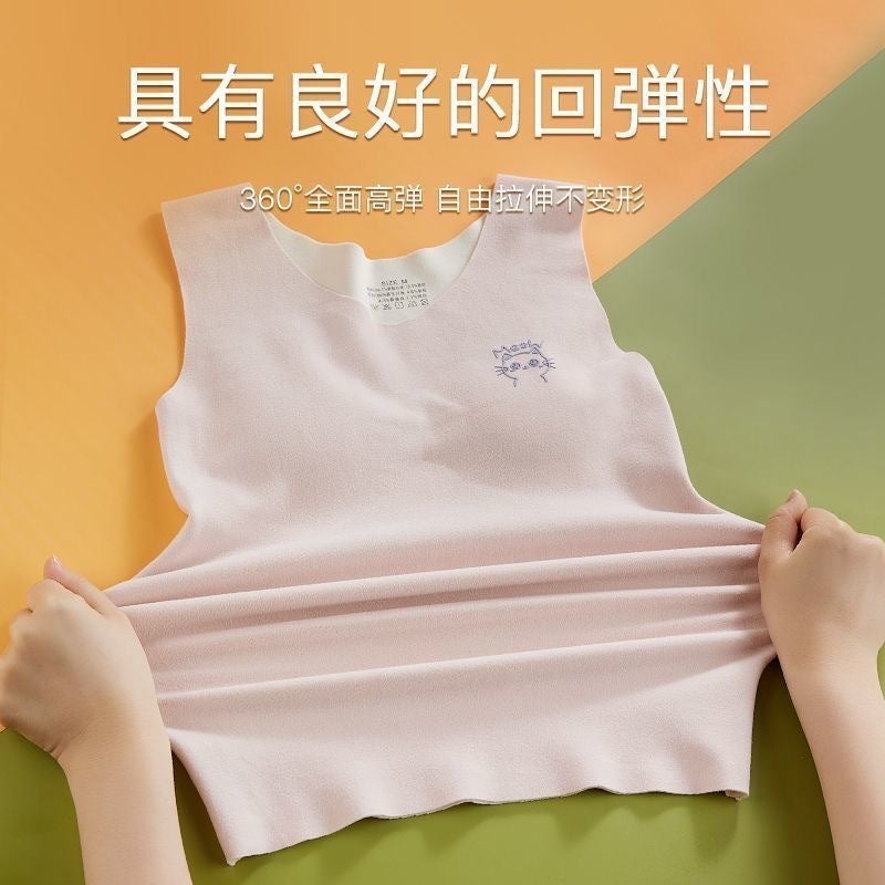 Women'S Winter Big Children'S Traceless Underwear Junior Senior High School Students With Chest Pad Women'S Heating Warm Thick Vest - Image 4
